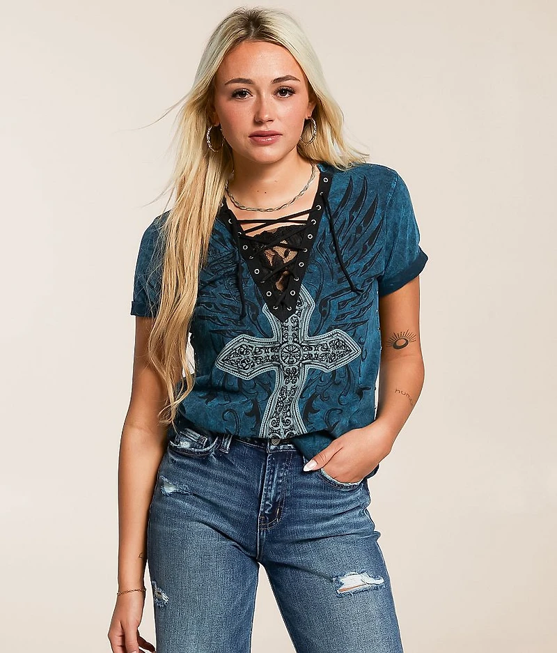 Sapphire Lake Lace-Up T-Shirt