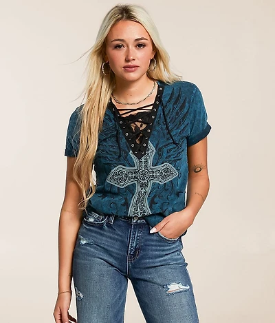 Sapphire Lake Lace-Up T-Shirt