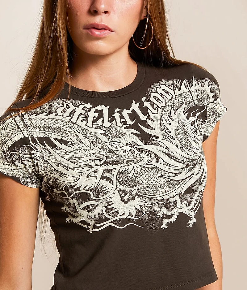 Flaming Dragon Cropped T-Shirt