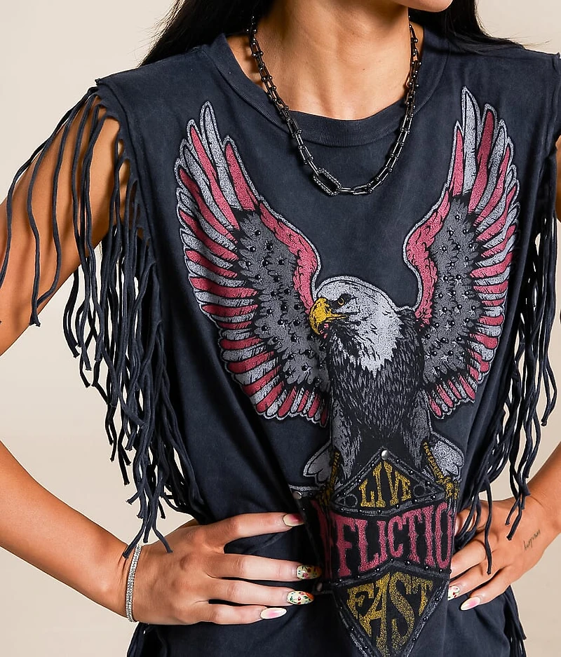 American Customs Twin Turbo Fringe Tank Top