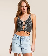 Speed Trails Cut-Out Cropped Tank Top
