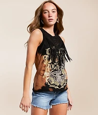 Southern Rock Crochet Fringe Tank Top