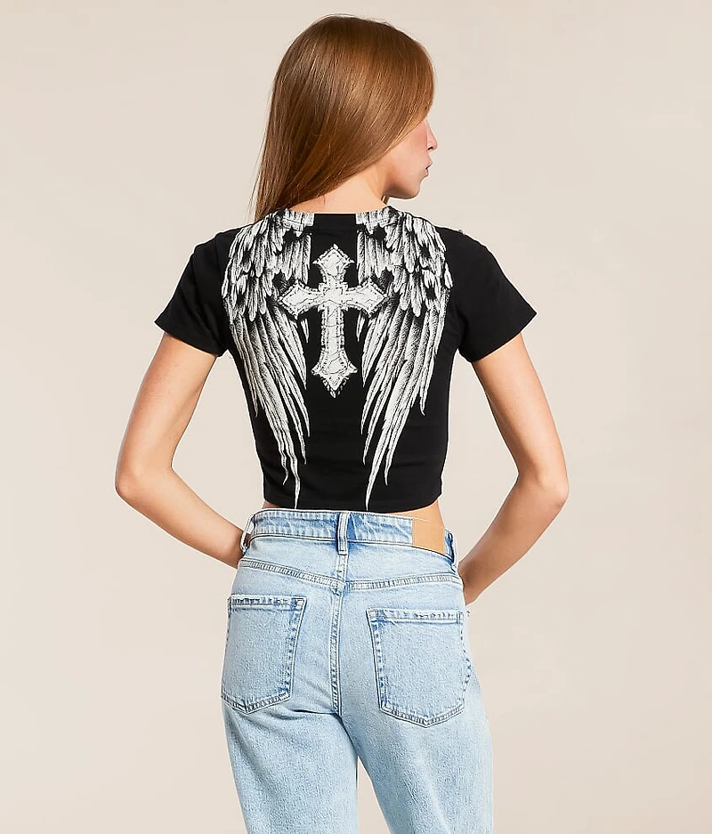 Crossed Over Cropped T-Shirt