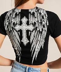 Crossed Over Cropped T-Shirt