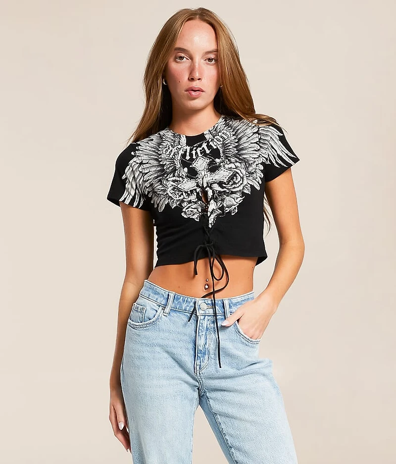Crossed Over Cropped T-Shirt