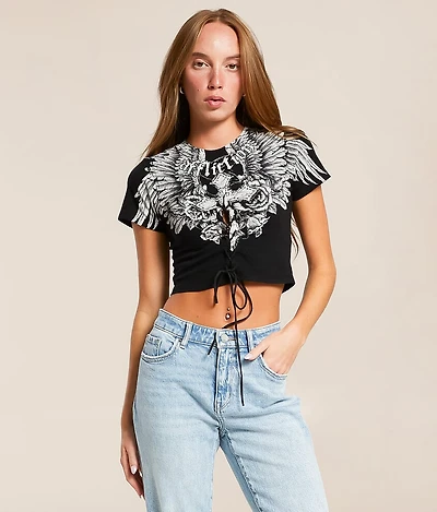 Crossed Over Cropped T-Shirt