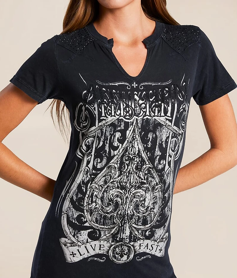 Spade Split Neck T-Shirt