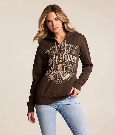 Rock & Rodeo Rhinestone Lace-Up Hoodie