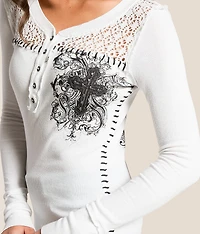 Reverie Crochet Thermal Henley