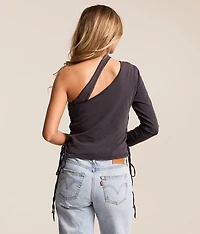 Lorielle One Shoulder Cropped T-Shirt