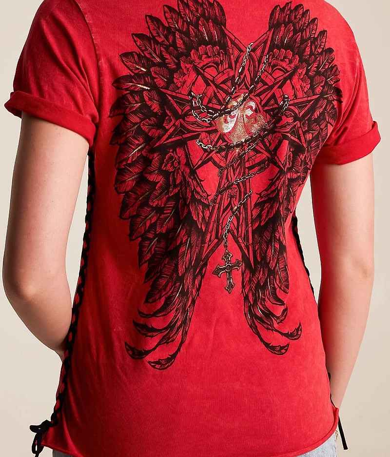 Medallion Lace-Up T-Shirt