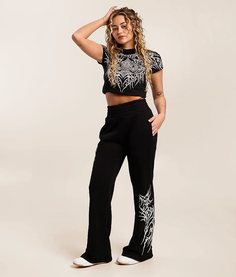 Liquid Signify Rhinestone Wide Leg Sweatpant