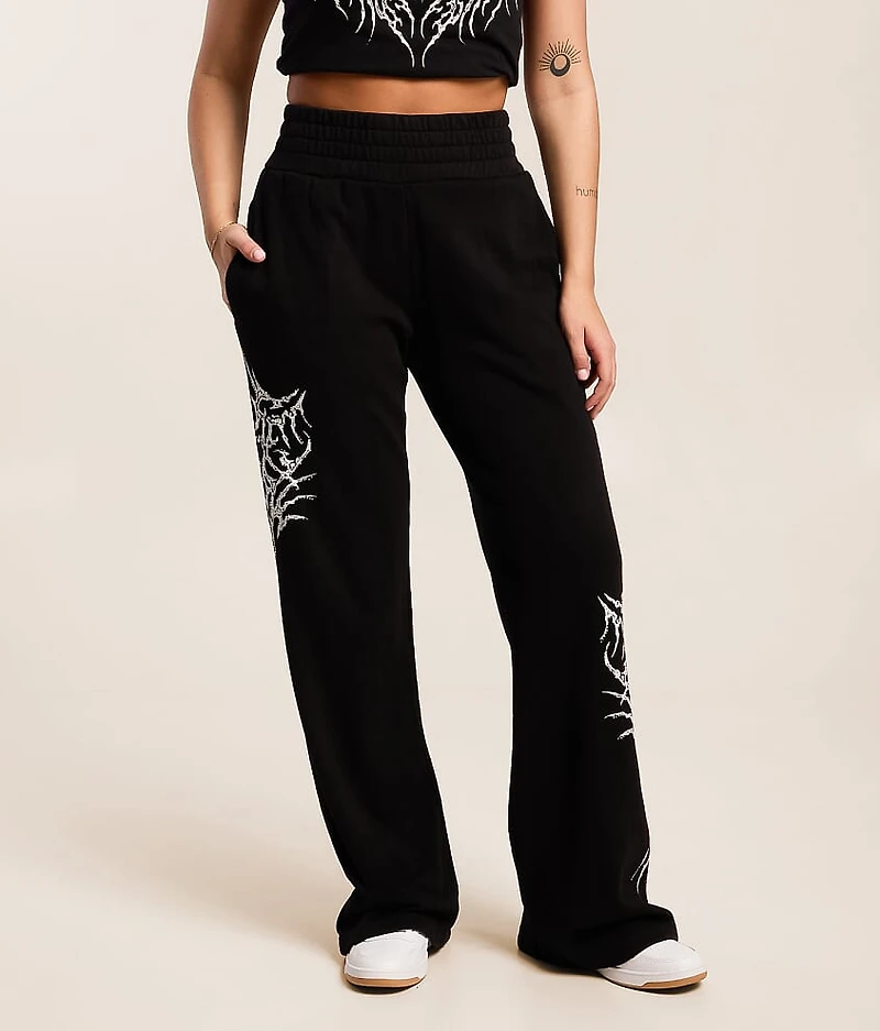 Liquid Signify Rhinestone Wide Leg Sweatpant