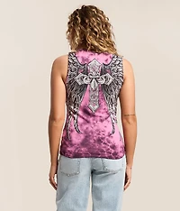 Jovial Rhinestone Lace-Up Tank Top