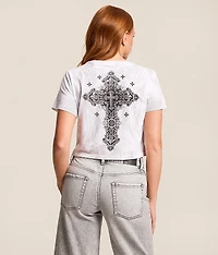 Romanesque Lace-Up Cropped T-Shirt