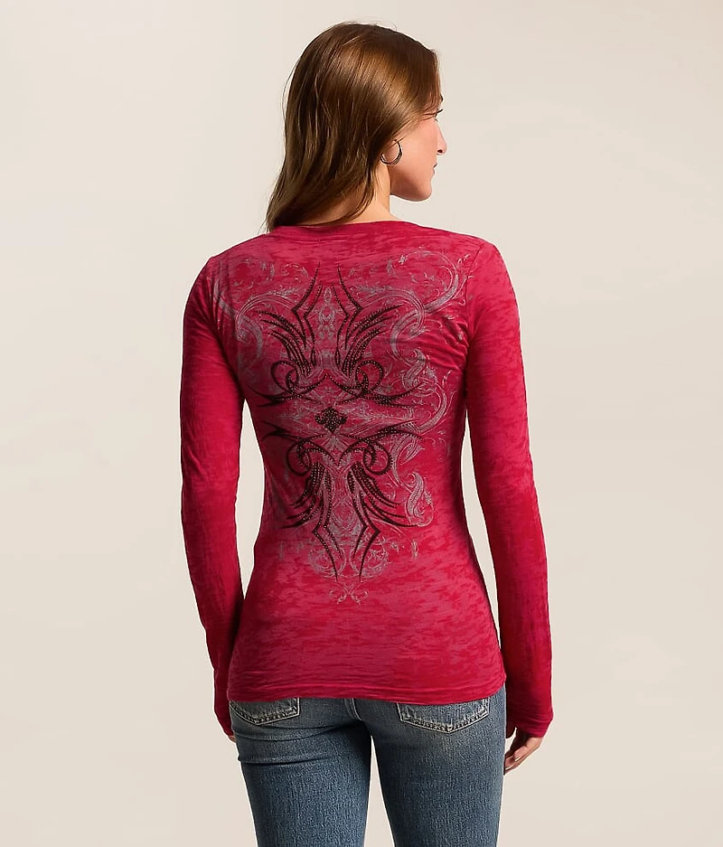 Aria Cross Burnout T-Shirt