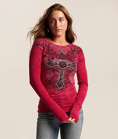 Aria Cross Burnout T-Shirt
