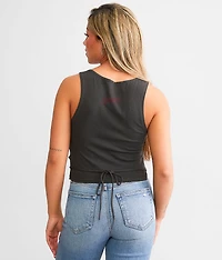 Rock & Roll Cut-Out Cropped Tank Top