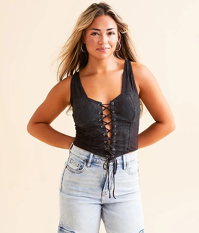Grecian Estate Bustier Cropped Tank Top