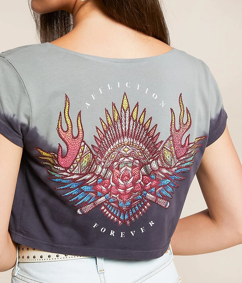 Tribal Fire Cropped T-Shirt