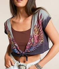 Tribal Fire Cropped T-Shirt