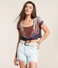 Tribal Fire Cropped T-Shirt