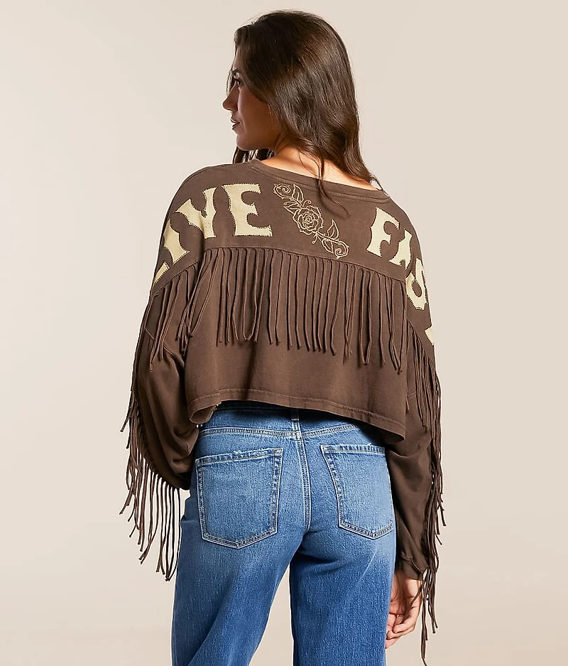 Crystal Canyon Cropped Fringe T-Shirt