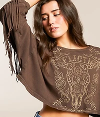 Crystal Canyon Cropped Fringe T-Shirt