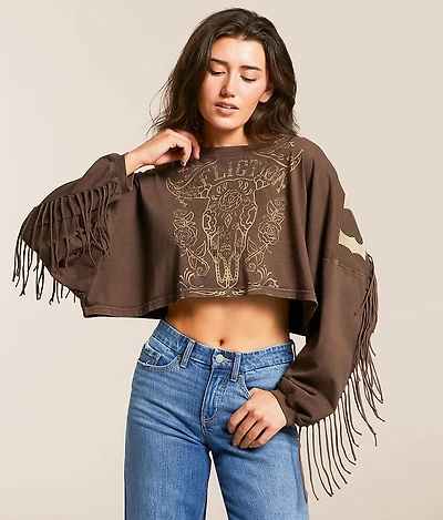 Crystal Canyon Cropped Fringe T-Shirt