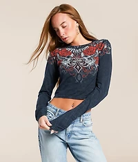 Crimson Temple Cropped T-Shirt