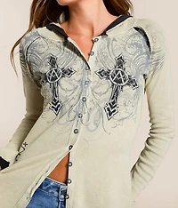 Winged Dagger Hooded Thermal Shirt