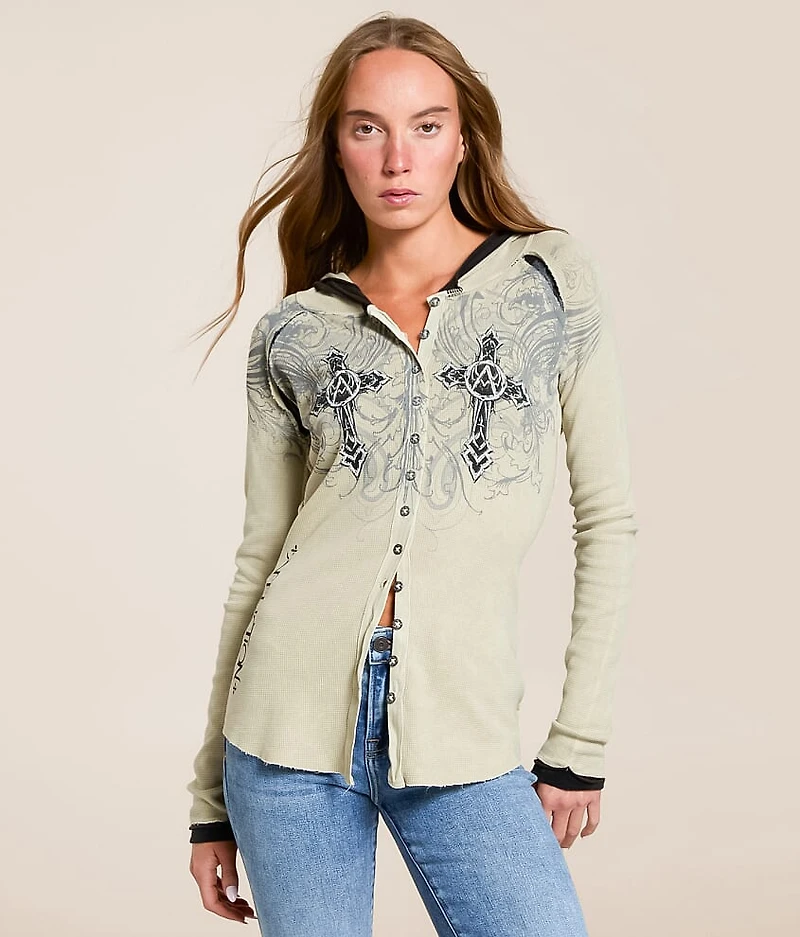 Winged Dagger Hooded Thermal Shirt