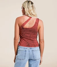 Lorielle One Shoulder Cropped Tank Top