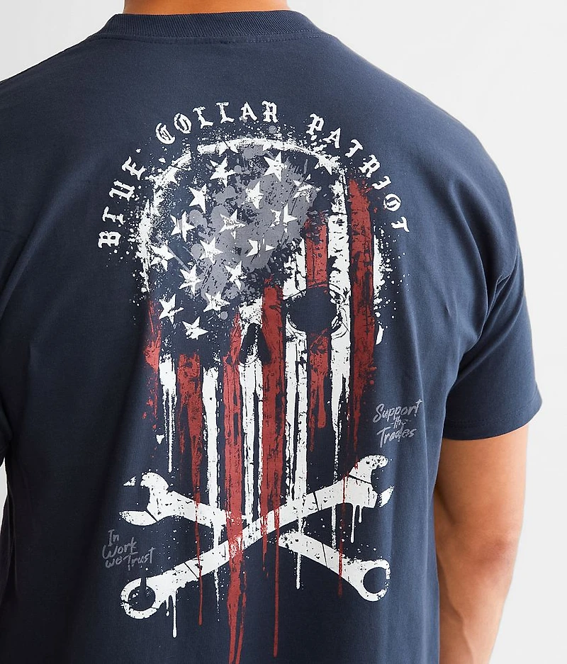 Blue Collar Skull T-Shirt