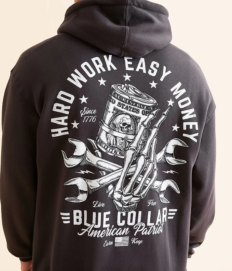 Blue Collar Hard Work Hooded Sweatshirt