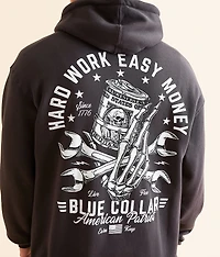 Blue Collar Hard Work Hooded Sweatshirt