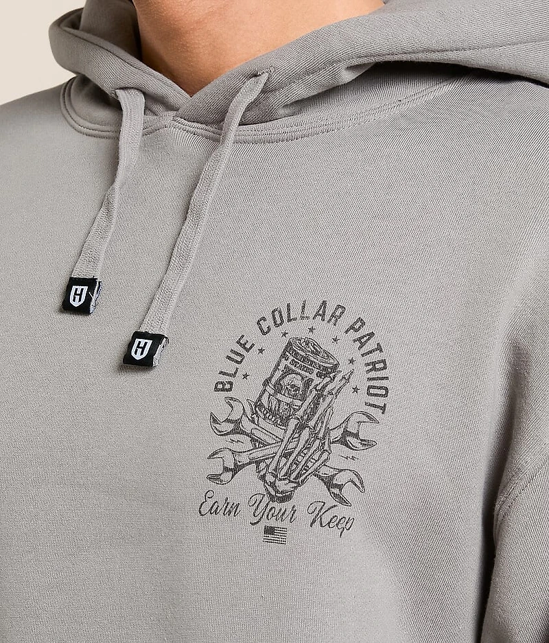 Blue Collar Hard Work Hooded Sweatshirt