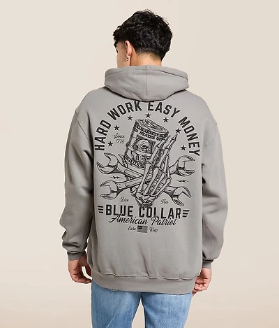 Blue Collar Hard Work Hooded Sweatshirt