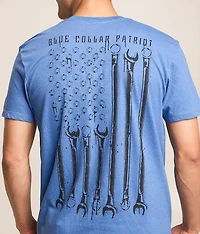 Blue Collar Wrench Flag T-Shirt