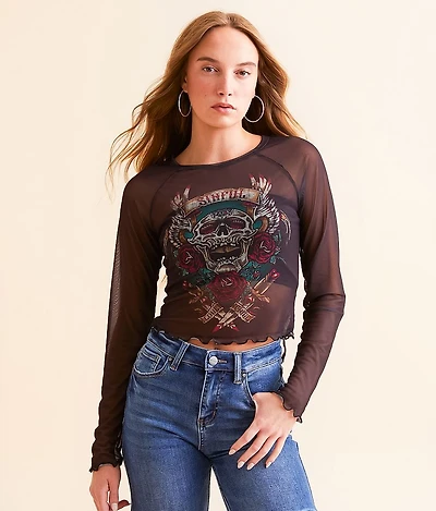 Sinful Rose Dagger Mesh T-Shirt