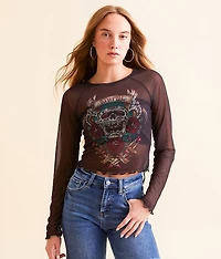 Sinful Rose Dagger Mesh T-Shirt