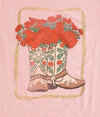 Girls - Boot & Roses Oversized T-Shirt
