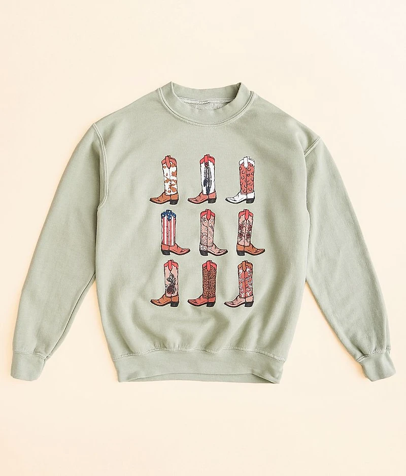 Girls - Cowgirl Boots Pullover