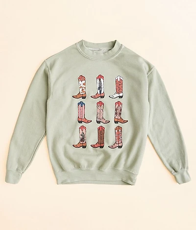 Girls - Cowgirl Boots Pullover