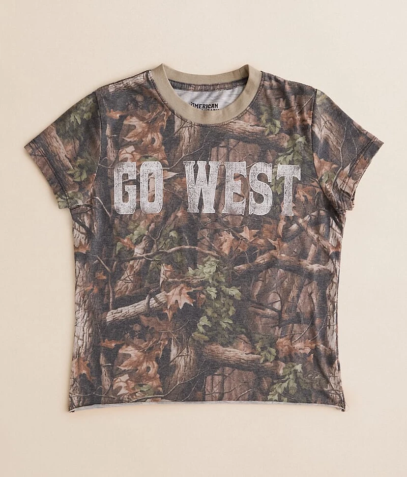Girls - American Highway Go West Camo T-Shirt