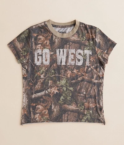 Girls - American Highway Go West Camo T-Shirt