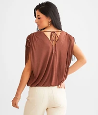 Slinky Sheen Surplice Top