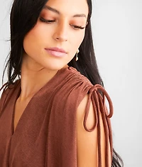 Slinky Sheen Surplice Top