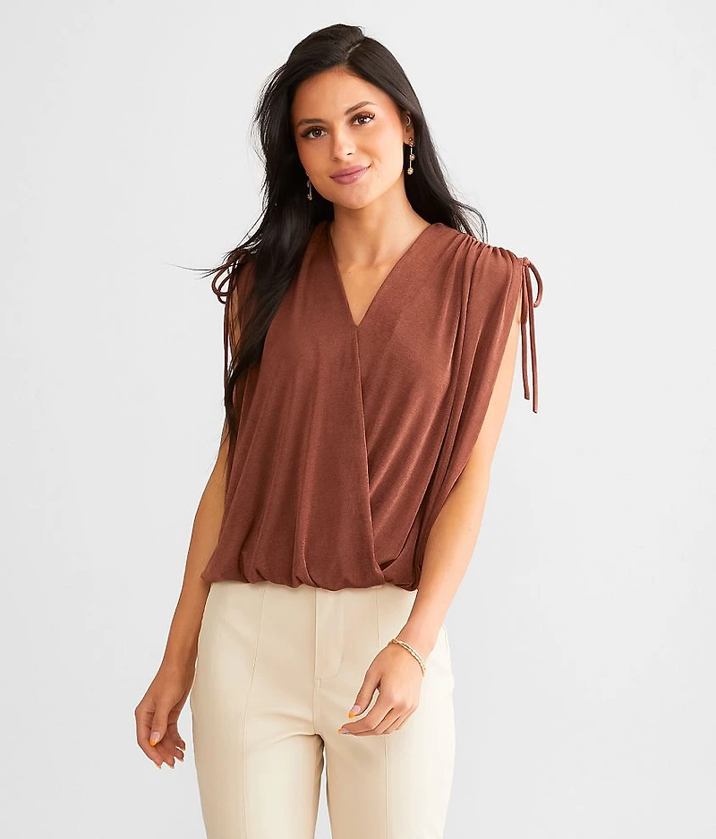 Slinky Sheen Surplice Top