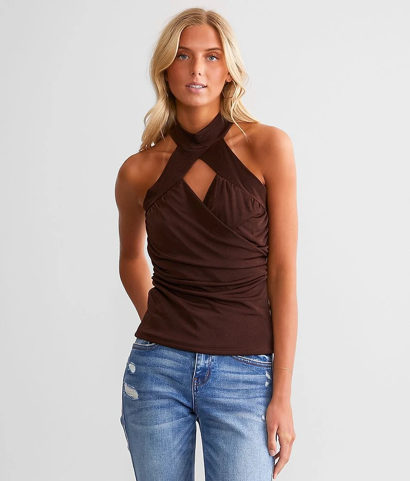 Ruched Surplice Tank Top